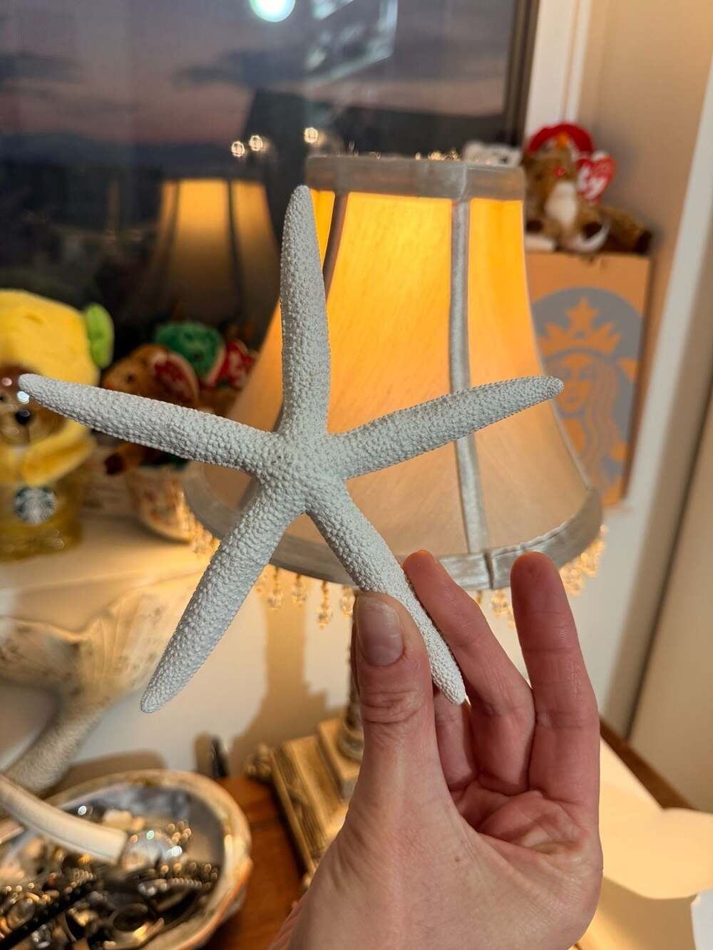 White Resin Starfish Wall Hanging Sculpture Coastal Beach Decor